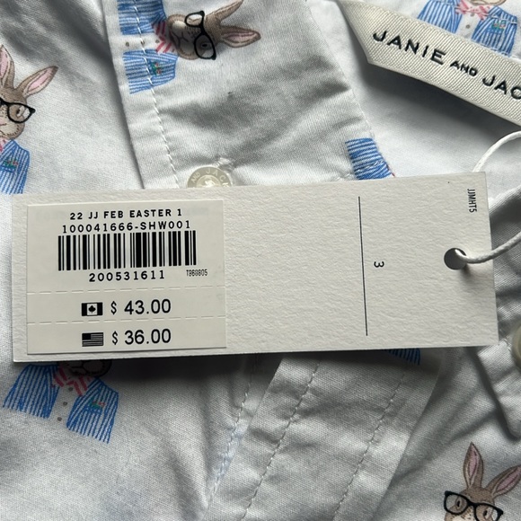 Janie and Jack Bunny Poplin Shirt - Picture 6 of 6